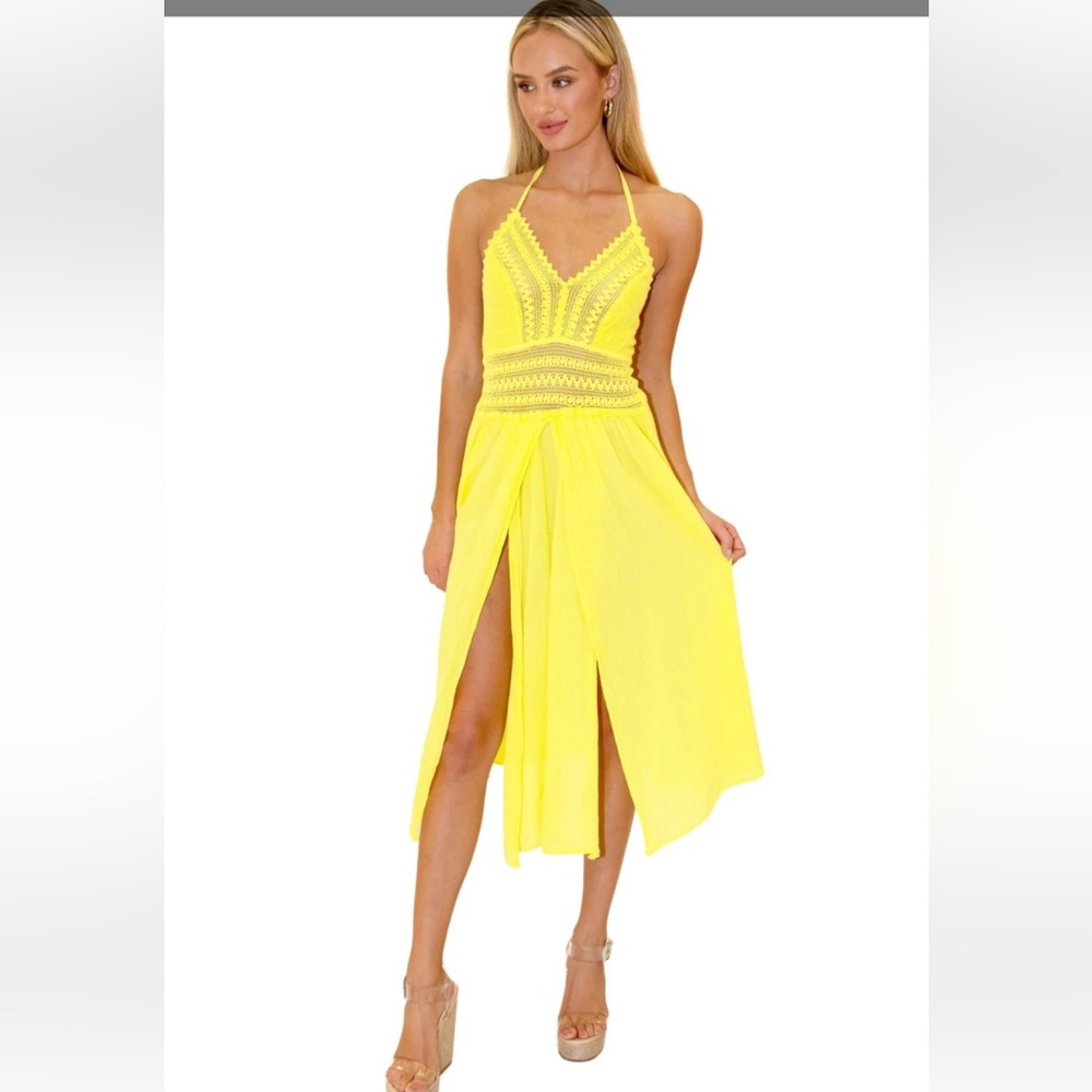 'Arabella' Panel High Split Maxi Dress